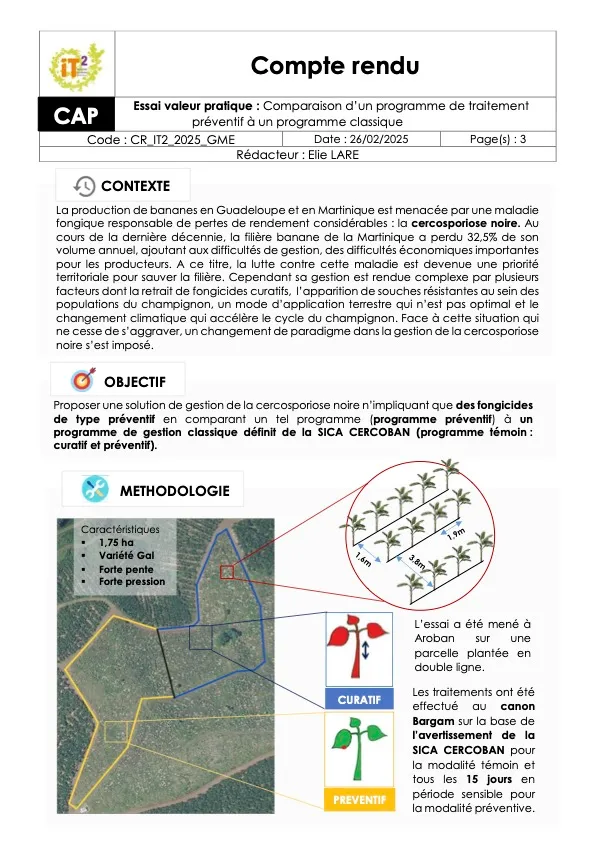 CAP – Essai valeur pratique : Comparaison d’un programme de traitement préventif à un programme classique (1-CR_IT2_GME_2025_Essai-valeur-pratique_diffusion_VF)